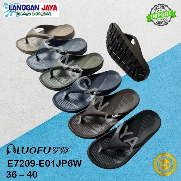Sandal Karet EVA Jepit Wanita Impor Anti Licin Terbaru Viral LUOFU 7209 Bandung COD