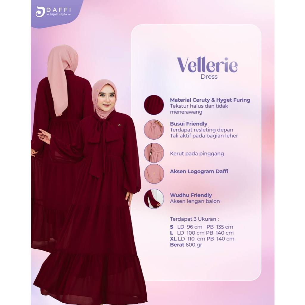 ❤️ ALREHANSTORE ❤️ Gamis Vellerie Series Daffi gamis daffi busui friendly berkualitas ORI Daffi