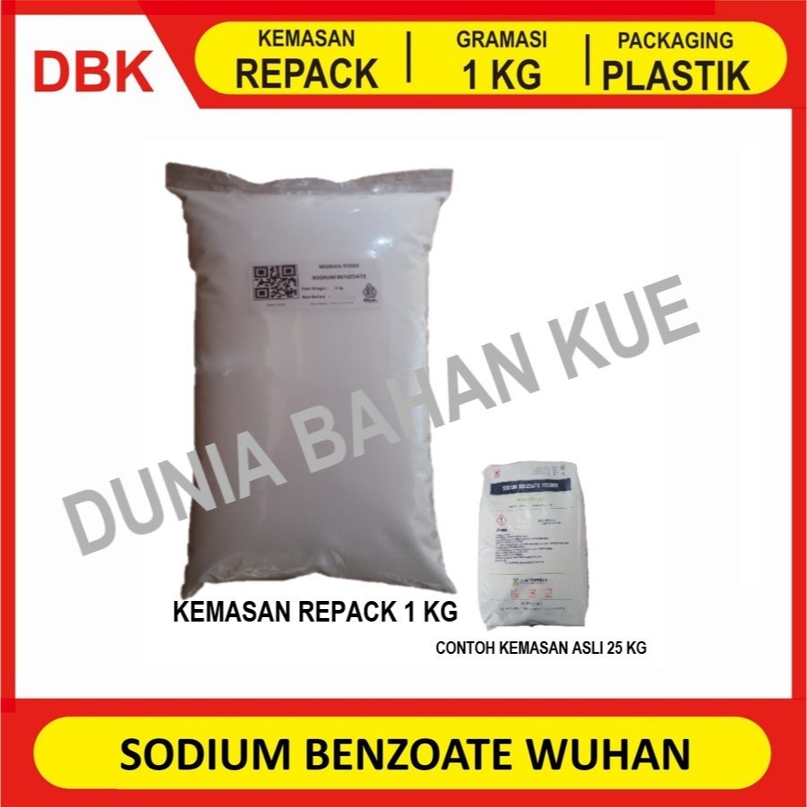 

SODIUM BENZOATE WUHAN CHINA - REPACK 1 KG / PENGAWET FOOD GRADE BENZOAT