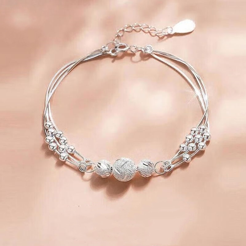 DEGANKALI - GELANG PERAK ASLI EMAS PUTIH ANTI KARAT WANITA BERLIAN STERLING SILVER KLASIK