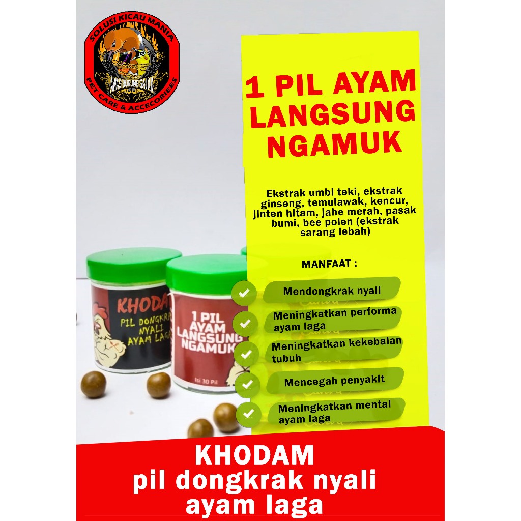 DOPING AYAM LAGA KHODAM PIL DONGKRAK NYALI GINGSENG NAGA