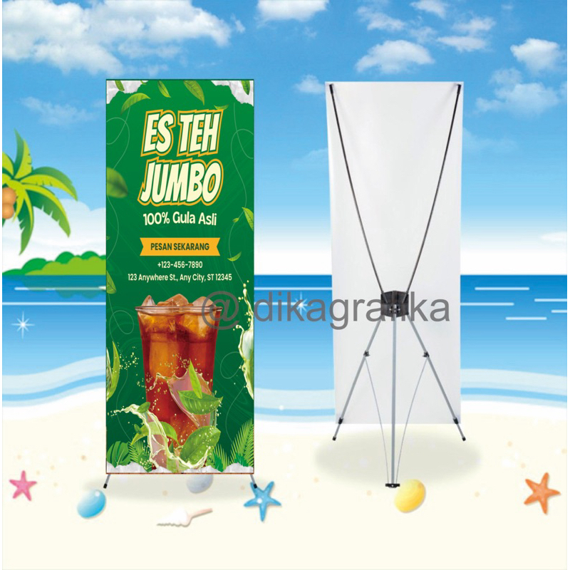 SPANDUK ES TEH, BANNER ES TEH, X BANNER ES TEH TERLARIS