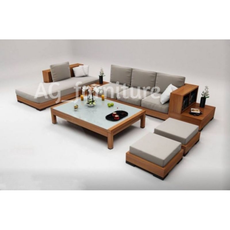 set sofa jati minimalis modern terbaru
