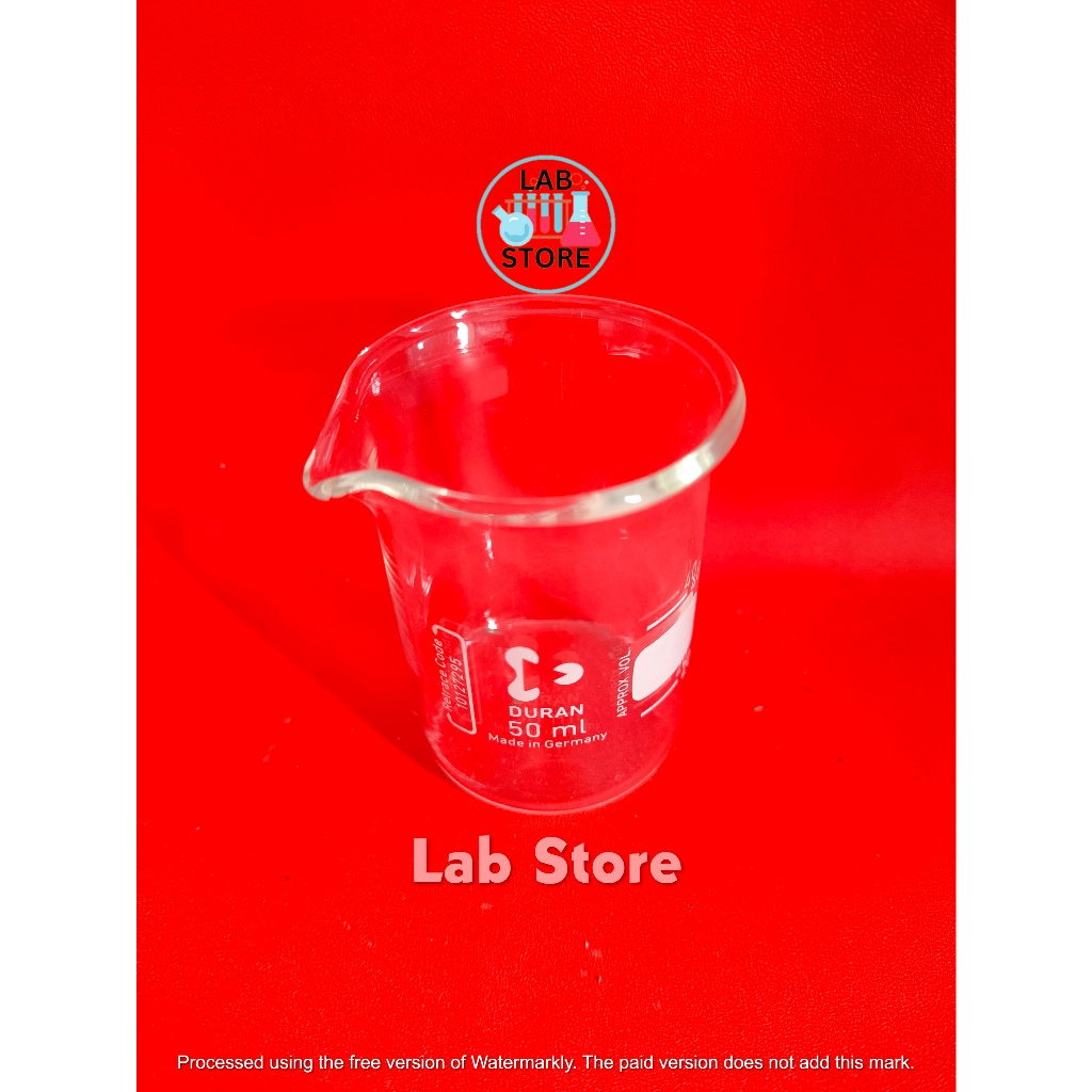 Beaker / Beaker 50ml Duran / Beaker Glass 50ml / Gelas Kimia 50ml Duran