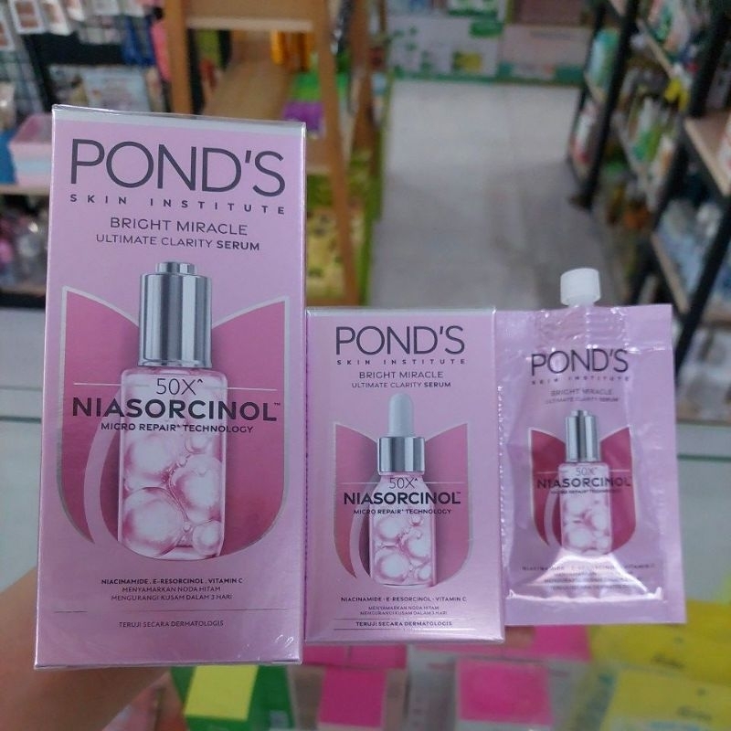 PONDS TRIPLE GLOW SERUM / PONDS BRIGHT MIRACLE ULTIMATE CLARITY SERUM 7.5G /14G  / 30G kemasan baru