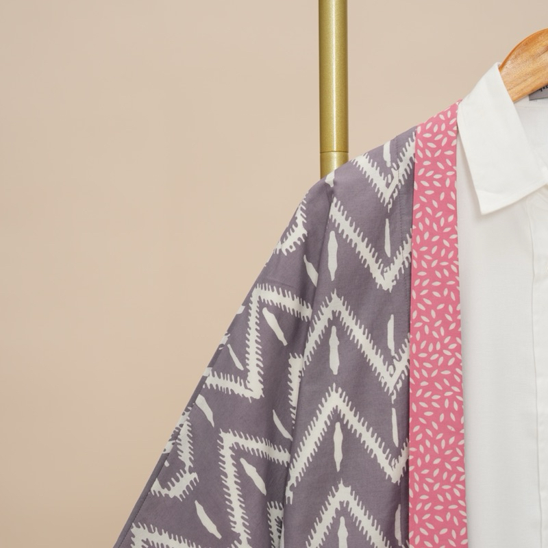 TERLARIS Kimono Batik A1145 Yuki Dusty Purple