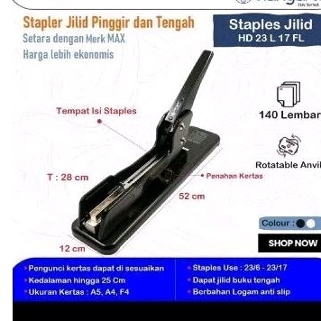 

Hekter Alat Stapler Besar HD 23L24FL KANGARO Sejenis MAX HD 12-L/17 A HD