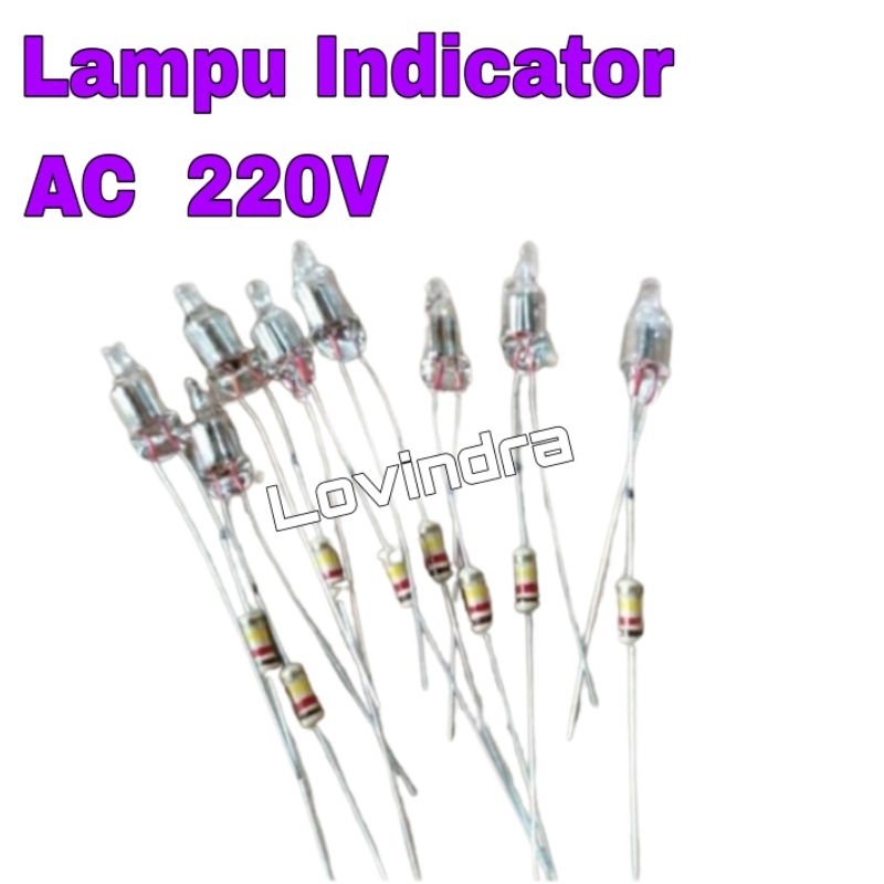 Lampu Led Indikator AC 220V Untuk Setrika Stop kontak Magic com Saklar Adaptor plus Resistor