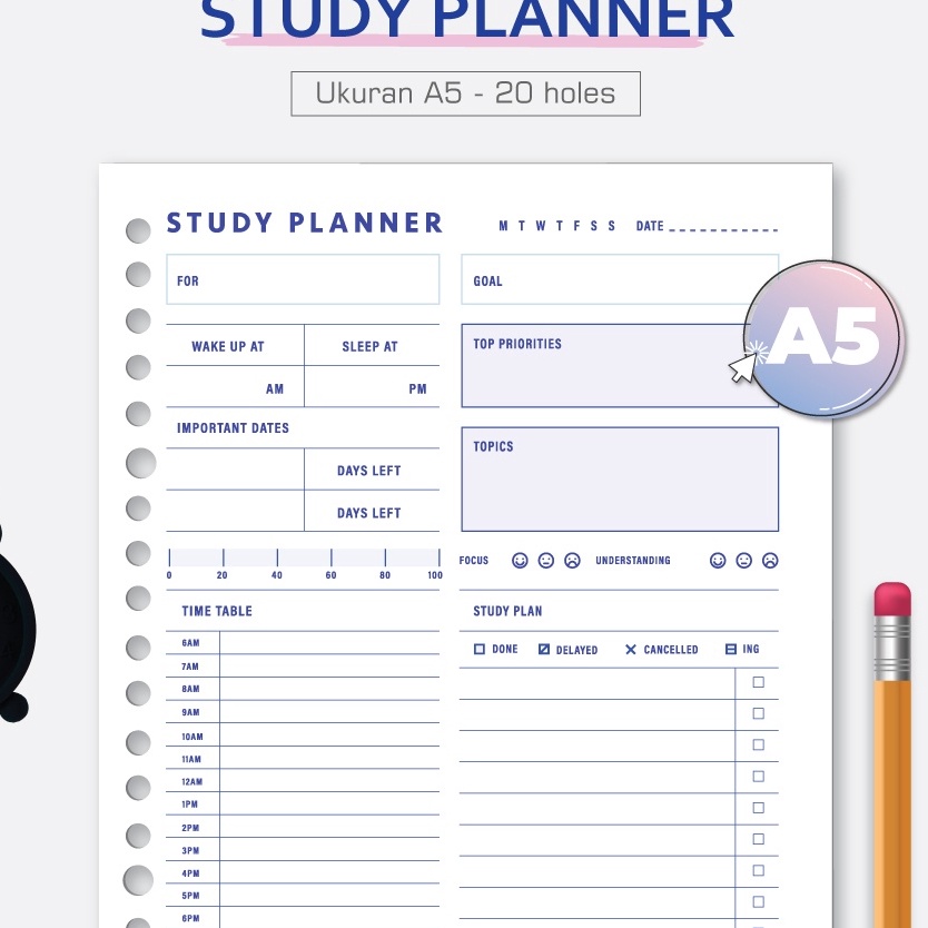 

Terbaik Bukuqu Loose leaf A5 L215 Study Planner Kertas Binder