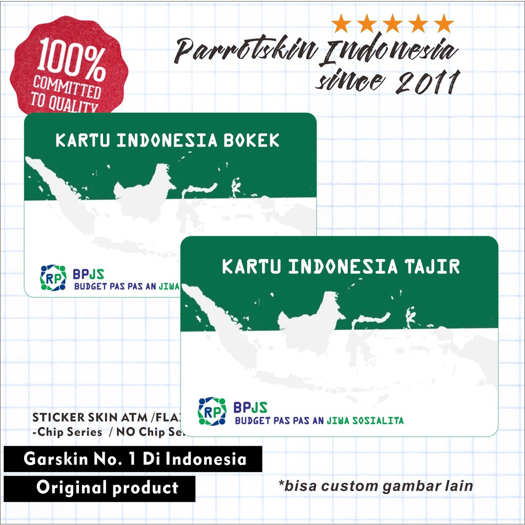 

SEGERA BELI Sticker Pelindung Kartu ATM SIM KTP Flazz Skin Card BPJS Kartu Indonesia tajir