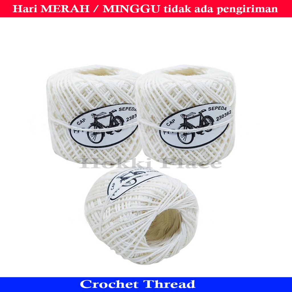 Benang kasur Cap SEPEDA Chochet thread Benang bangunan putih Tali tukang bangunan