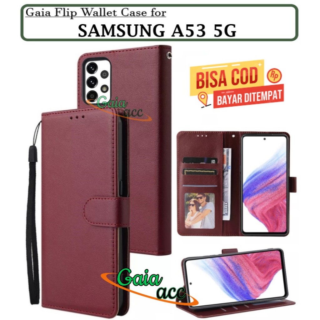 CASE SAMSUNG A53 (5G) CASE LEATHER FLIP COVER WALLET STANDING CASING DOMPET