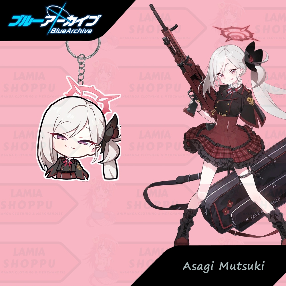Gantungan Kunci Blue Archive Asagi Mutsuki Chibi | Ganci Mutsuki Blue Archive | Keychain Mutsuki Blu