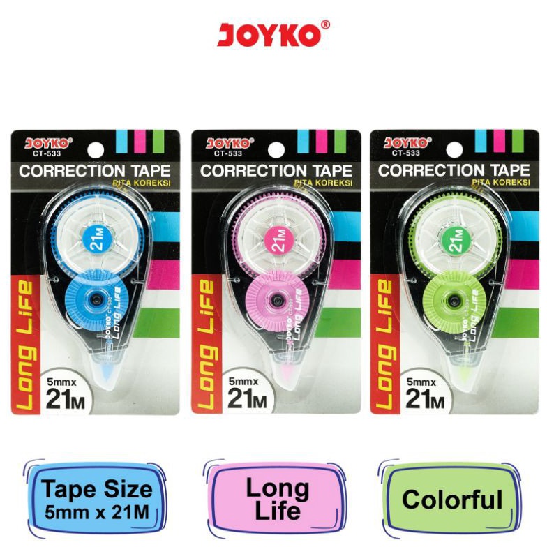 

SENSASIONAL Correction TapeTipex Kertas CT533 Joyko 21 Meter