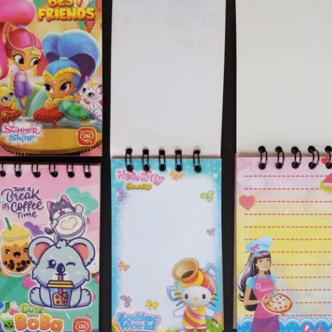 

Terjangkau 2pcs buku memo spiral anak 6x9cm