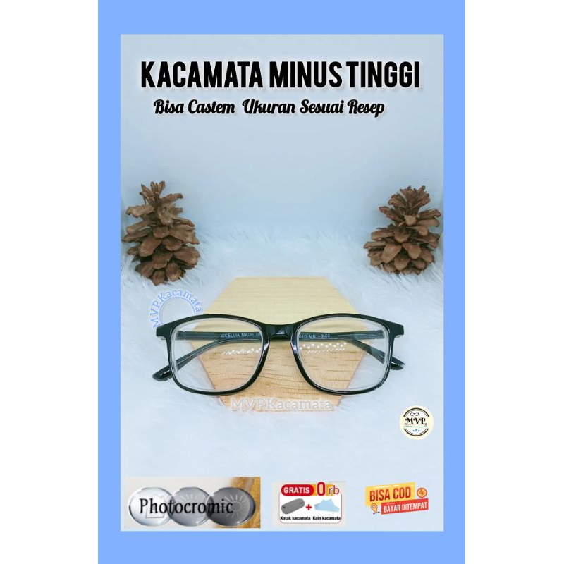 Kacamata Minus Tinggi -0.25 s/d -12.00 Kacamata Minus Lensa Tinggi Tipis Kacamata Minus Pria dan Wan