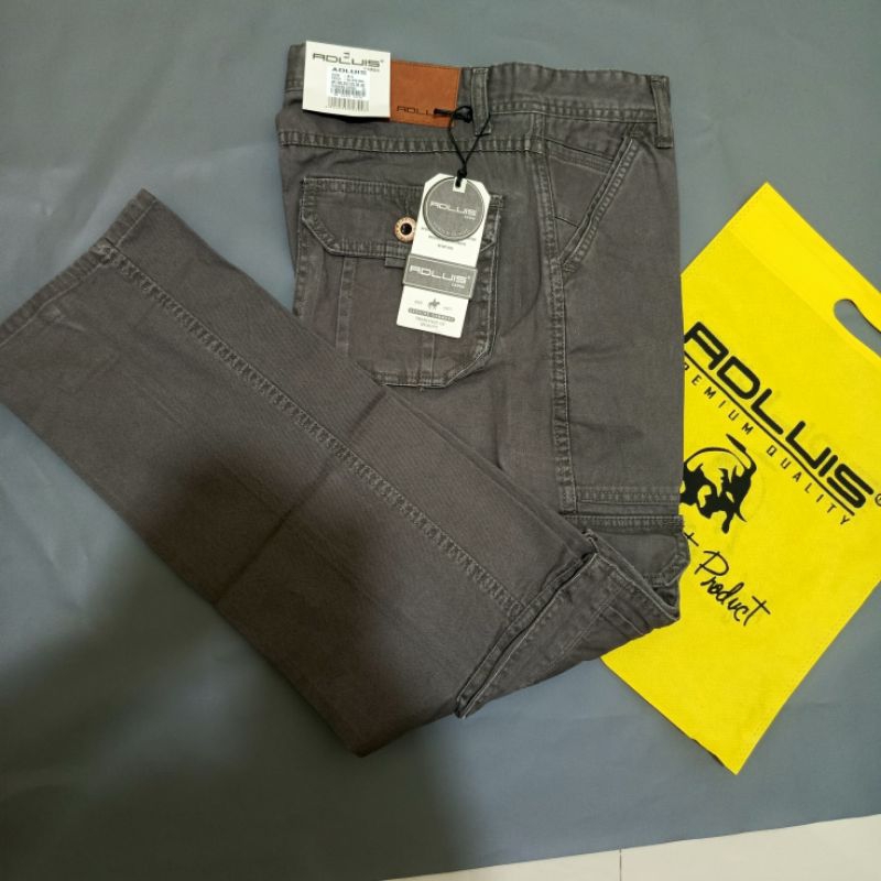 Celana Cargo Pria Adluis original Bahan Kanvas sulfur