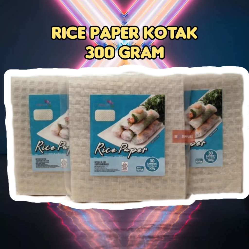 

Rice Paper KOTAK 300 g isi 30 lembar HALAL - Banh Trang 22cm - Kulit Lumpia Vietnam- Rice roll-