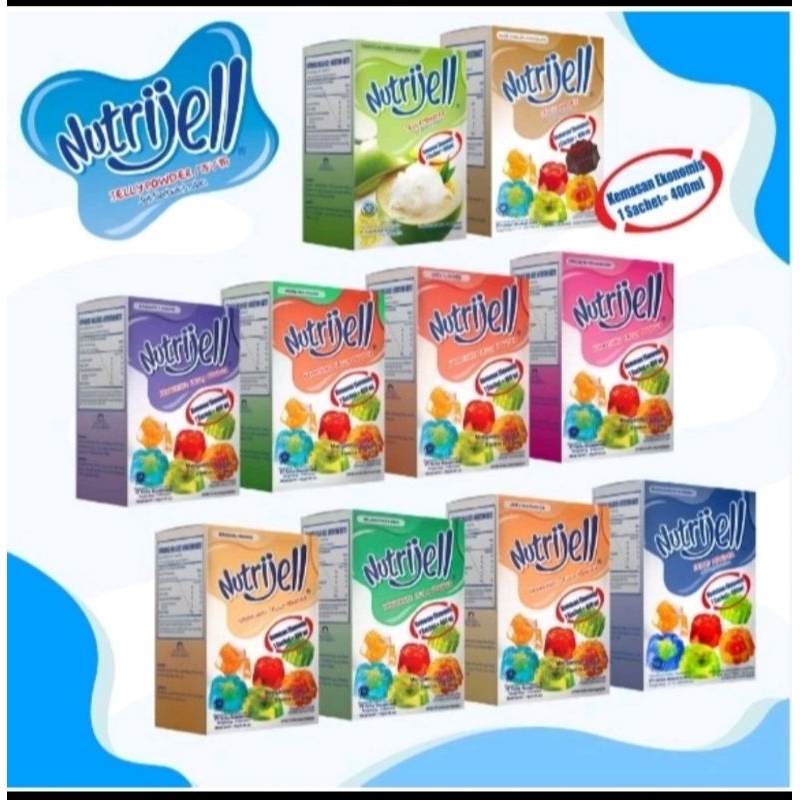 

Nutrijell Jelly Powder 1 box isi 12 pcs tersedia berbagai macam varian rasa