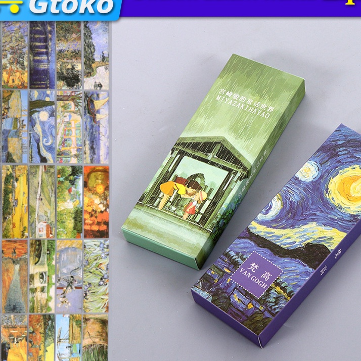 

HJ6 Pembatas Buku Kertas Paper Bookmark Penanda Buku Van Gogh Miyazaki Hayao 3PcsSet
