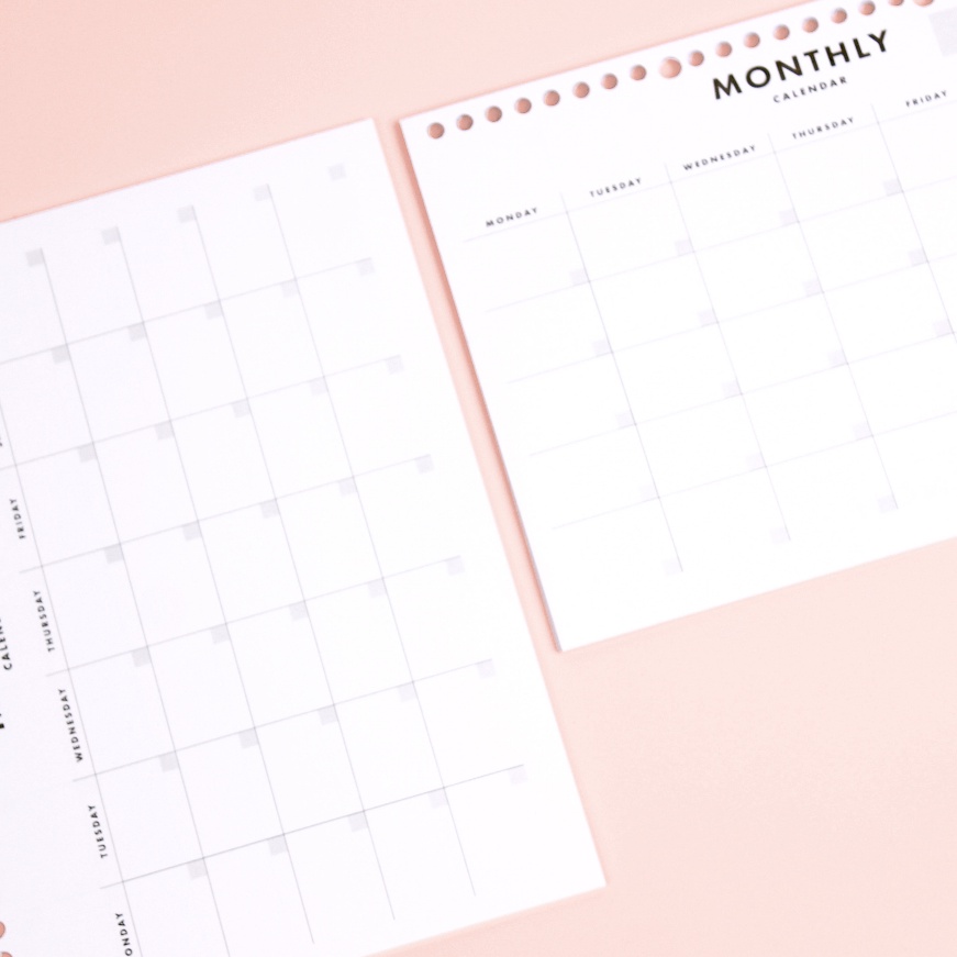 

Bonuskan Bukuqu Loose leaf B5 L15 Monthly Calendar Monthly Planner