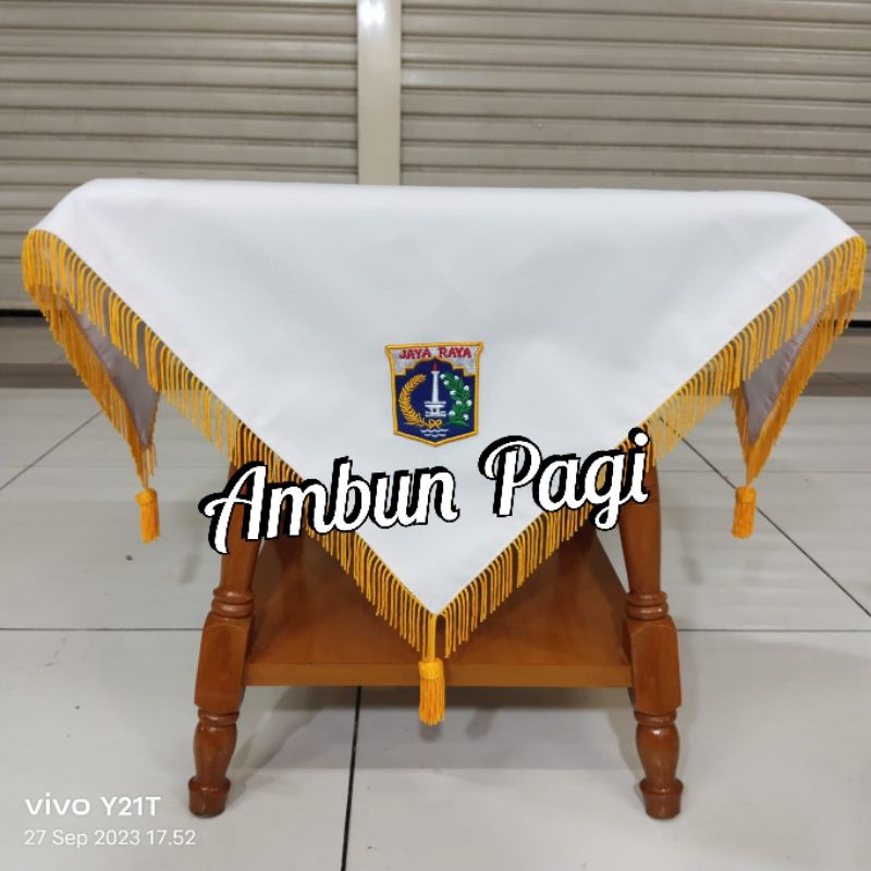 

best seller alas baki paskibra alas baki upacara bendera logo JAYA RAYA pake rumbai