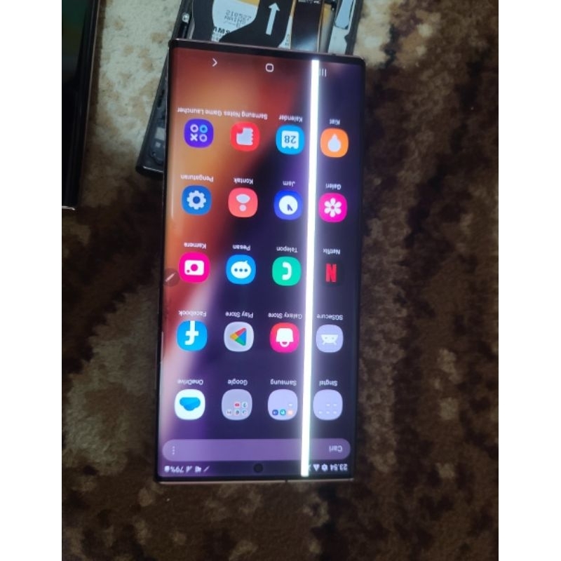 lcd samsung note 20 ultra minus retak garis