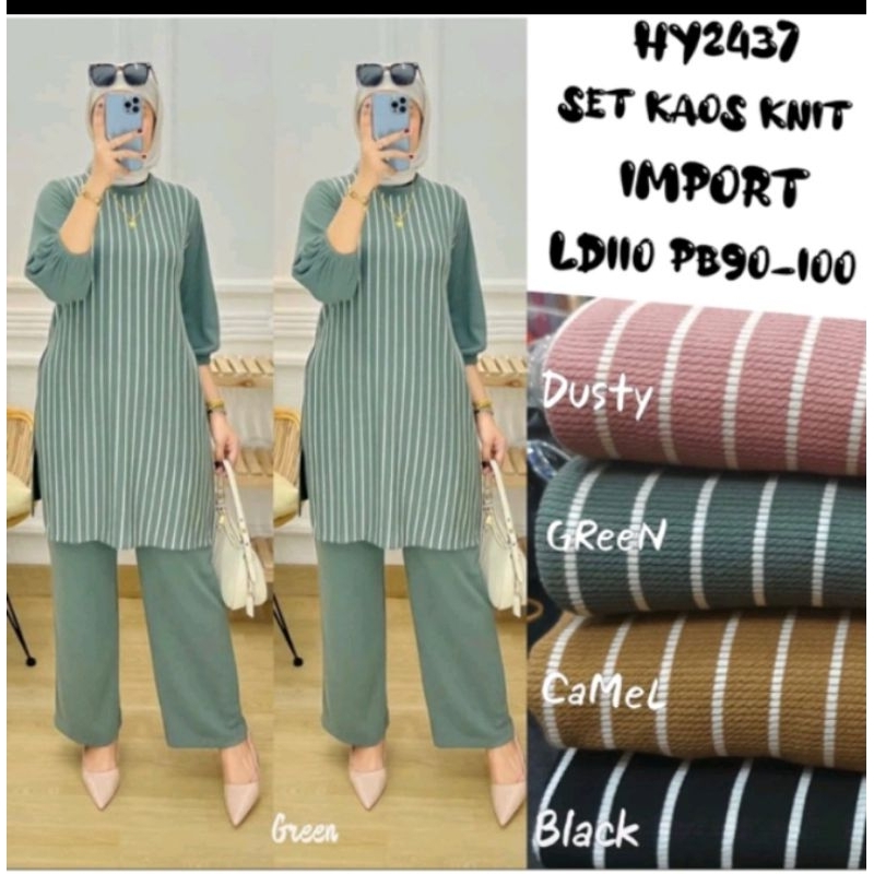 STELAN TUNIK CELANA KULOT BAHAN KAOS KNIT  PREMIUM