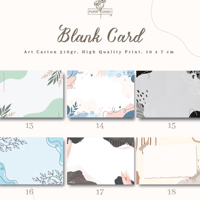 

HJ6 Blank Card isi 15 pcs part 2 Kartu Ucapan Gift Ideas Kado Aesthetic