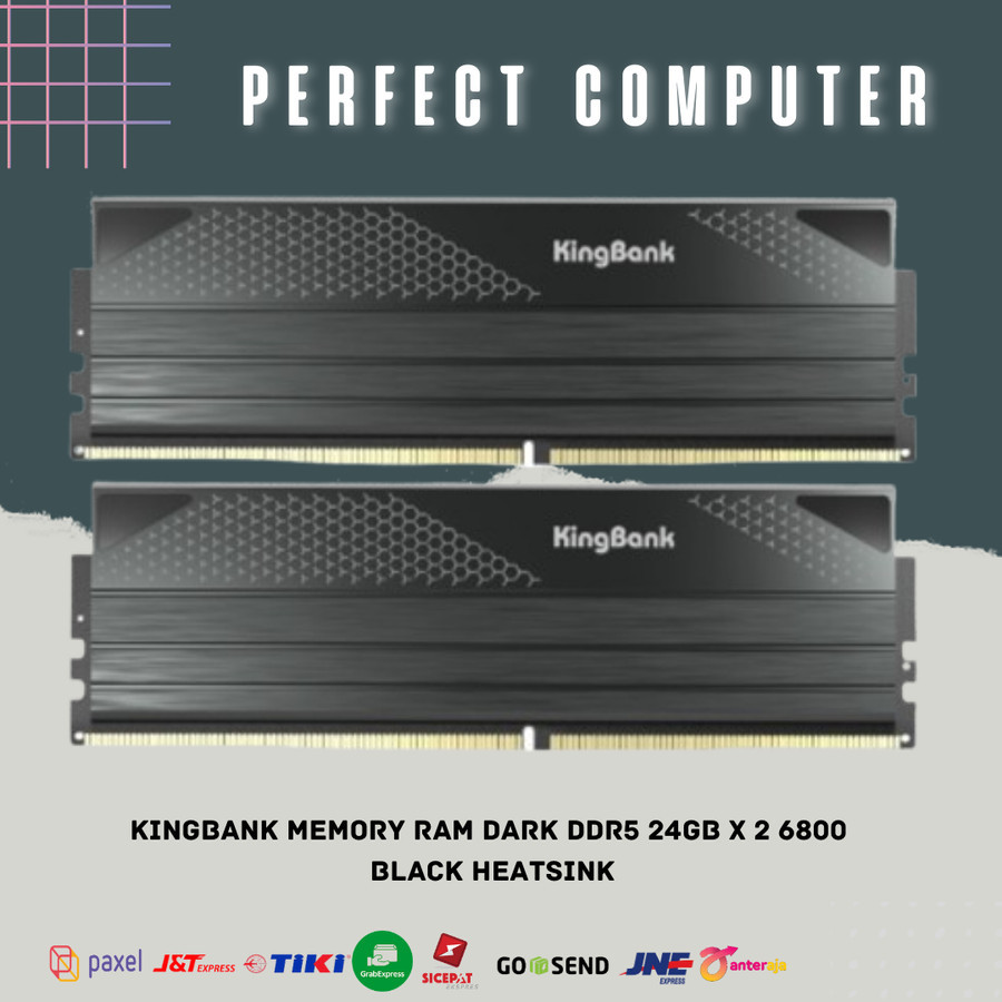 RAM KINGBANK MEMORY DARK DDR5 24GB X 2 6800 BLACK HEATSINK