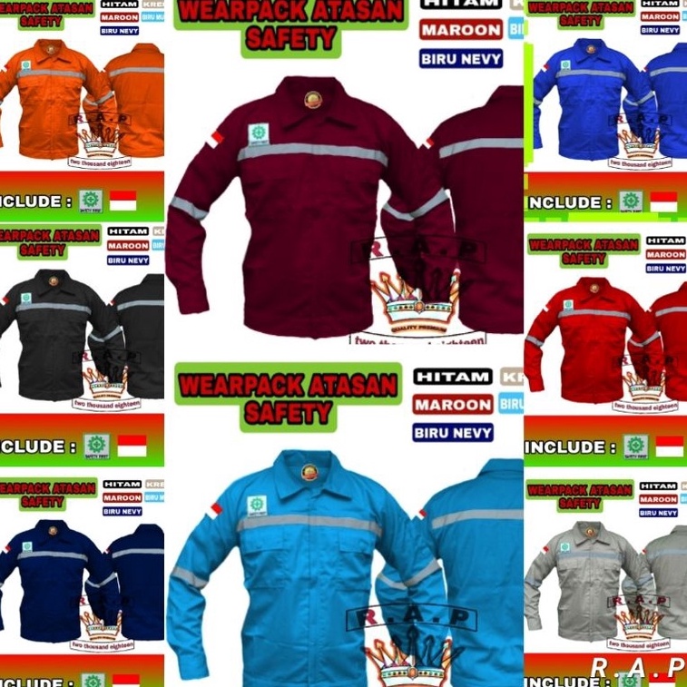 KODE Q95I waerpack atasan proyek safety  baju kerja safety kameja proyek  baju kerja lapangan