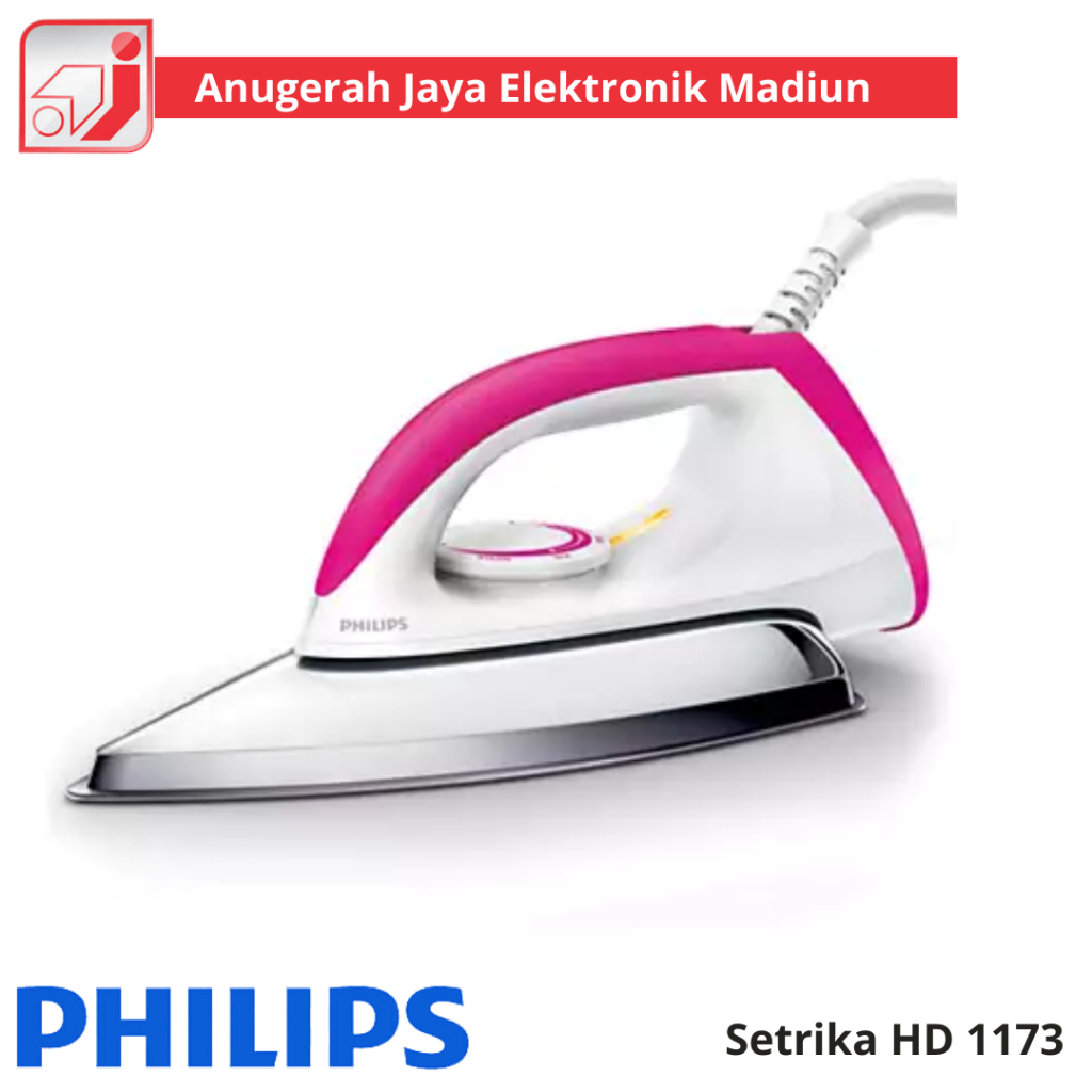Setrika Philips HD 1173 Original / Philips Setrika Kering HD 1173 Garansi Resmi