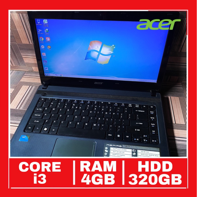 Laptop Second Banyak Bonus Acer Aspire 4739 Intel Core i3 HDD 320 GB Ram 4 GB Bonus Tas