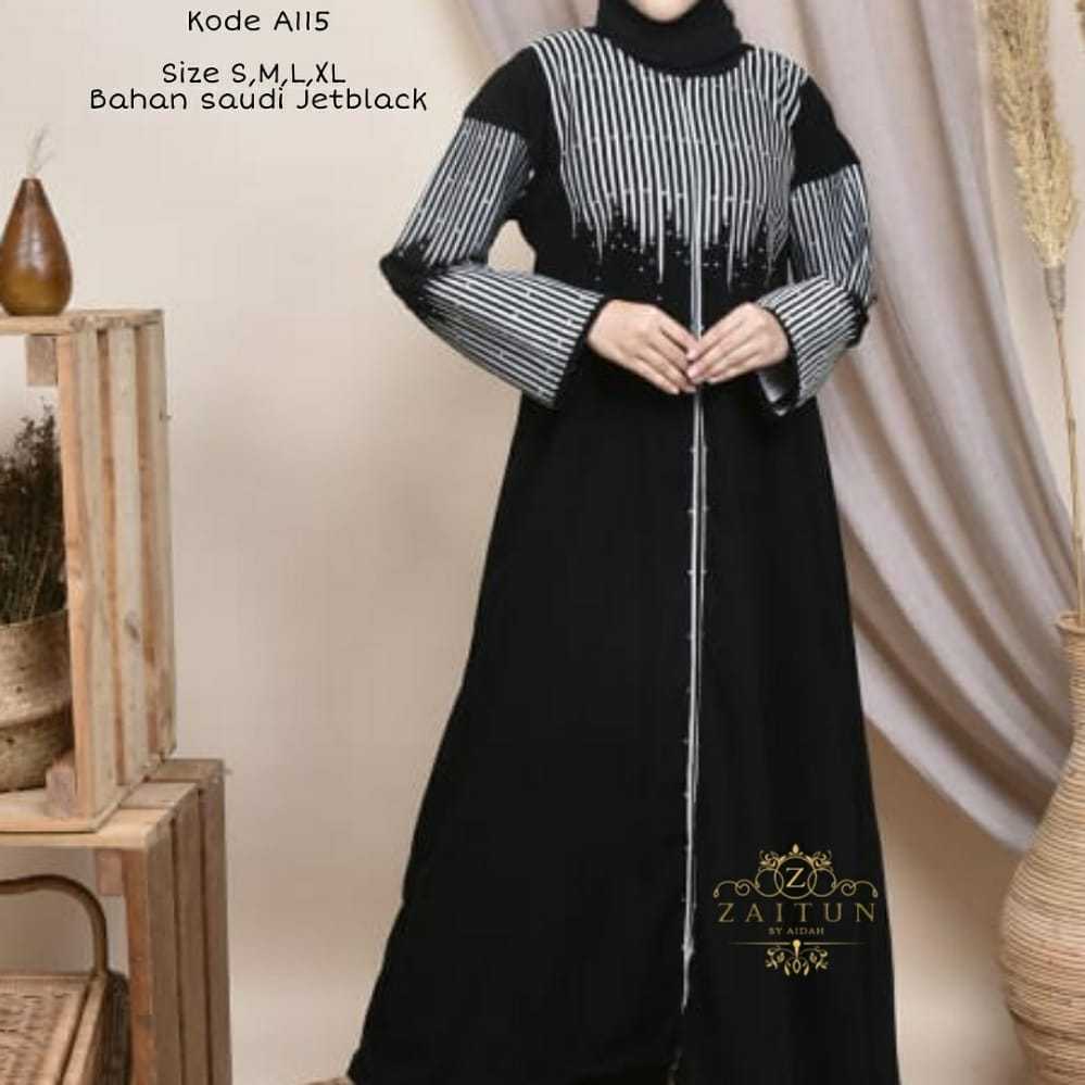 Abaya bordir anak dan dewasa - gamis turker bordir -abaya hitam bordir kekinian-abaya bordir garis s