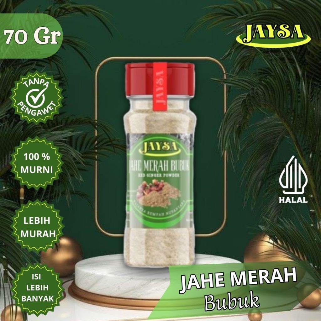 

JAYSA - Bumbu Dapur Murah / Jahe Merah Bubuk 70 gr / Red Ginger Ground / Red Ginger Powder / Bubuk Jahe Merah / Jahe Merah Bubuk Asli / Bubuk Jahe Merah Murni / Red Ginger Powder Grade A / Bumbu Instan / Bumbu Masak / Bumbu Murah