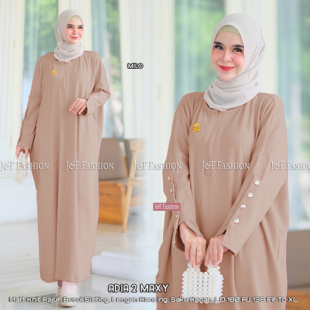 FASHION MUSLIM KEKINIAN NYAMAN DI PAKAI BAHAN ADEM TEBEL GAMIS WANITA JUMBO REALPICT COD ADIA 2 MAXY