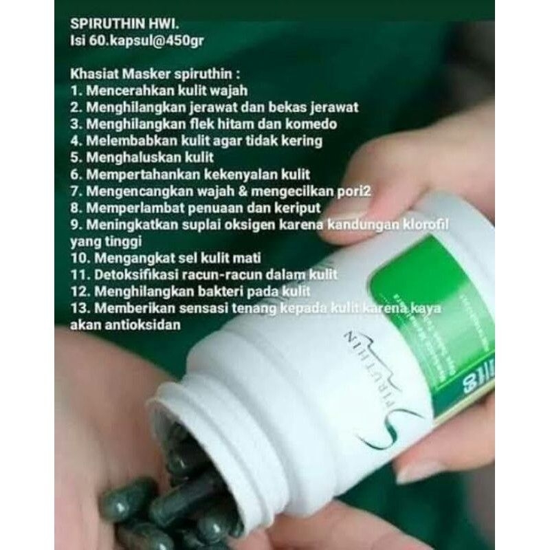 Spirutin HWI original spirulina isi 60 Kapsul PRODUK HWI