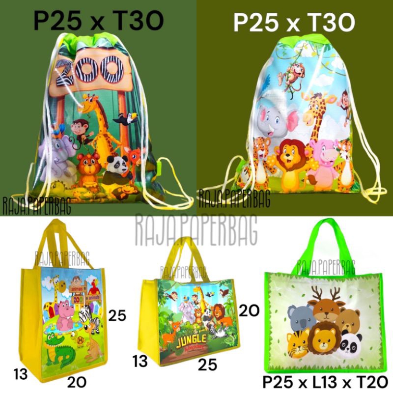 

goodie bag souvenir ultah anak tas ulang tahun anak hampers varian animals