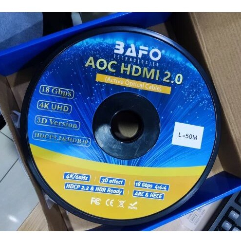 Bafo Kabel Hdmi Fo Fiber Optic 50 Meter V2.0 4K