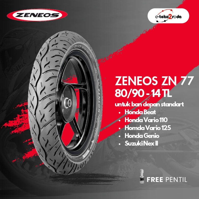 BAN ZENEOS TUBELESS ZN77 80/90 RING 14