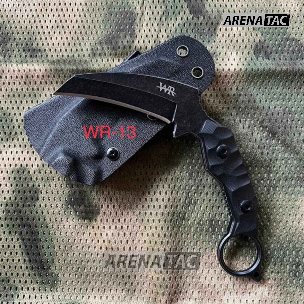 Arenatac - Pisau Karambit Tactical Kydex WR 13 / Pisau WR Tactical Outdoor + Holster Dan Teklock
