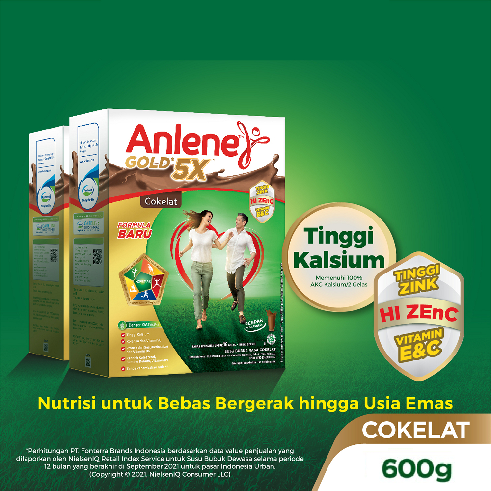 

Anlene Gold 5X Susu Bubuk Dewasa 600g - Nutrisi Tulang, Sendi, dan Otot