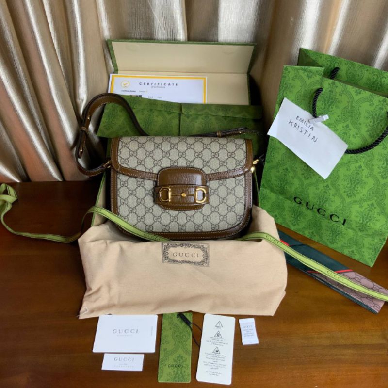 Preloved Horsebit 26 cm Monogram Canvas Leather, Mix Brown Leather, GHW