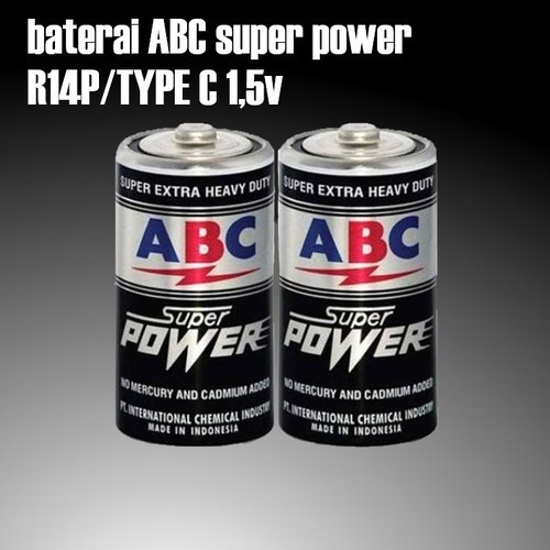 Batre ABC Size C Hitam Super Power R14