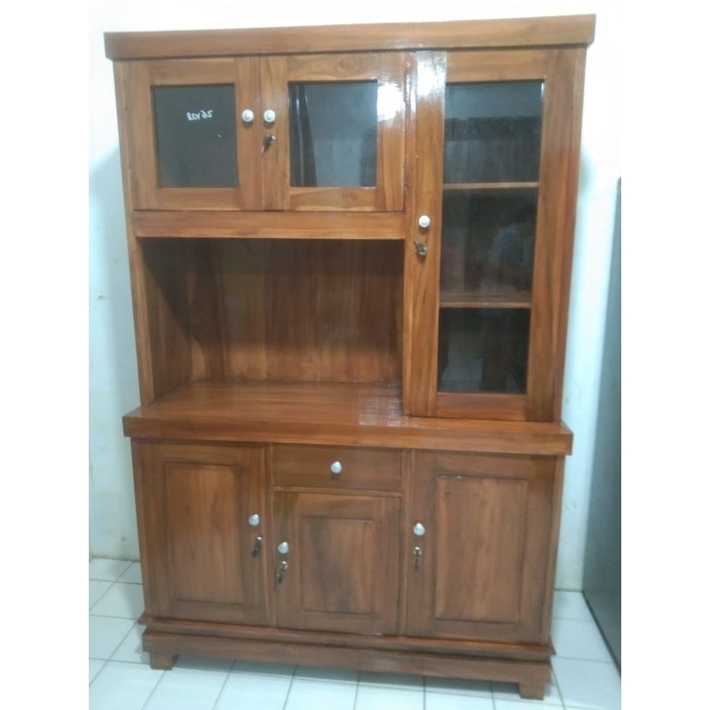 LEMARI DAPUR 3 PINTU KAYU/ Lemari sayur 3 pintu
