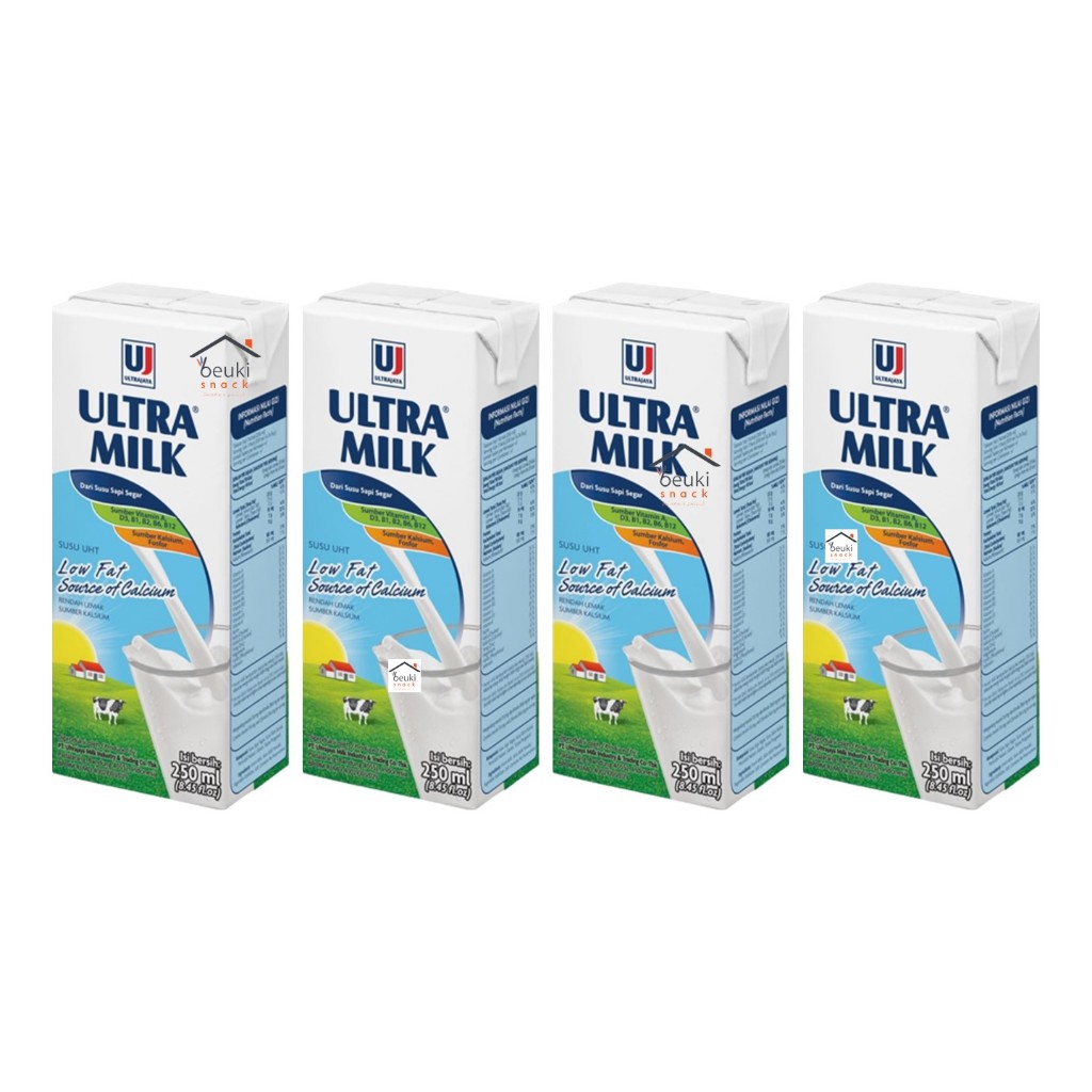 

4PCS Ultra Low Fat Milk Plain UHT Susu Rendah Lemak Tanpa Rasa