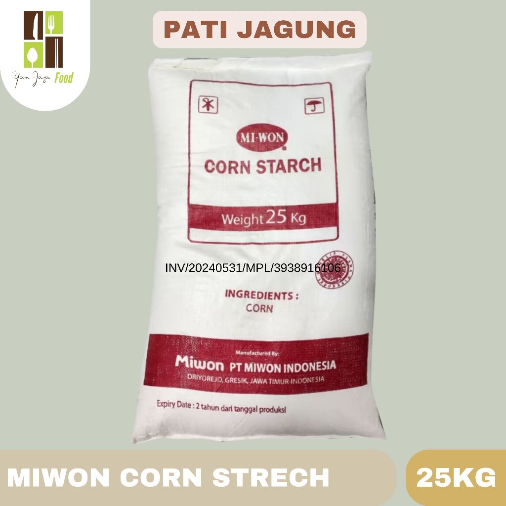 

Miwon Corn Strach /Tepung Maizena /Tepung Pati Jagung Miwon 1Ball 25kg