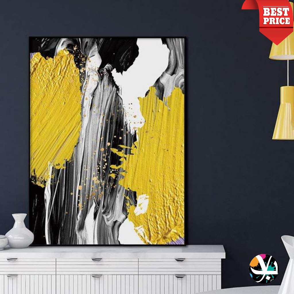 lukisan abstrak - lukisan kanvas cat timbul bertekstur - lukisan modern