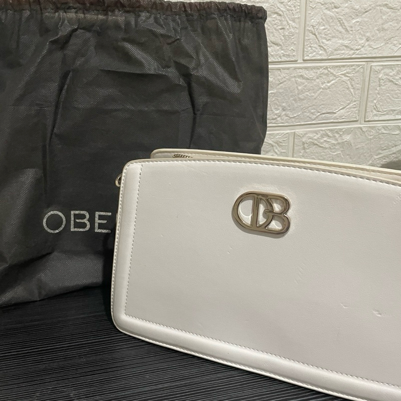 Preloved Obermain Handbag Slingbag ShoulderBag white bag wanita tas putih branded