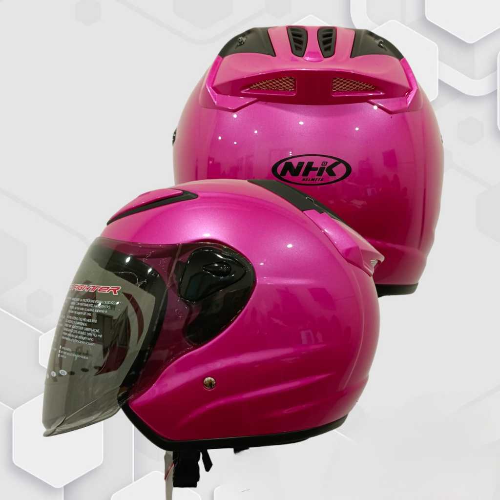 HELM HALF FACE NHK R6 NHK R-6 SOLID PINK Helm